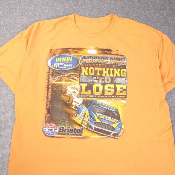 2014 Bristol Motor Speedway Race Cars 2XL Orange Short Sleeve T-Shirt - Picture 7 of 10